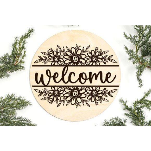 Welcome or Home Sweet Home Laser Cut Custom Wood Signs Gift - Picture 6 of 7
